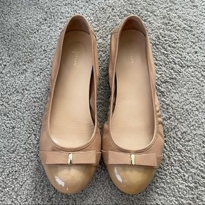 Cole Haan Nude/Tan Cap-Toe Ballet Flats